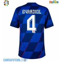 Camisa de time de futebol Croácia Josko Gvardiol #4 Replicas 2º Equipamento Europeu 2024 Manga Curta
